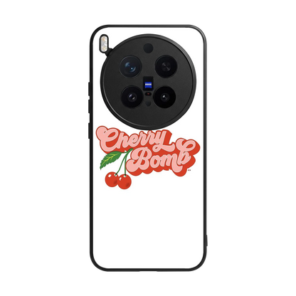 Cherry Bomb back phone cover | glass case for vivo x300 pro