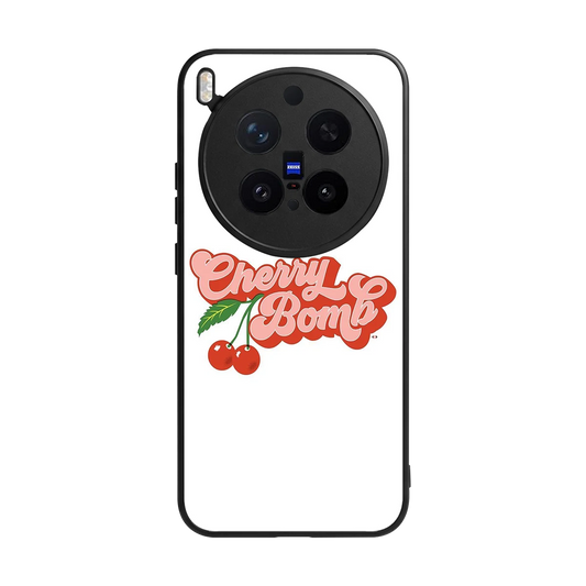 Cherry Bomb back phone cover | glass case for vivo x300 pro