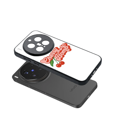 Cherry Bomb sleek vivo x300 pro cover with tempered glass back and TPU edges