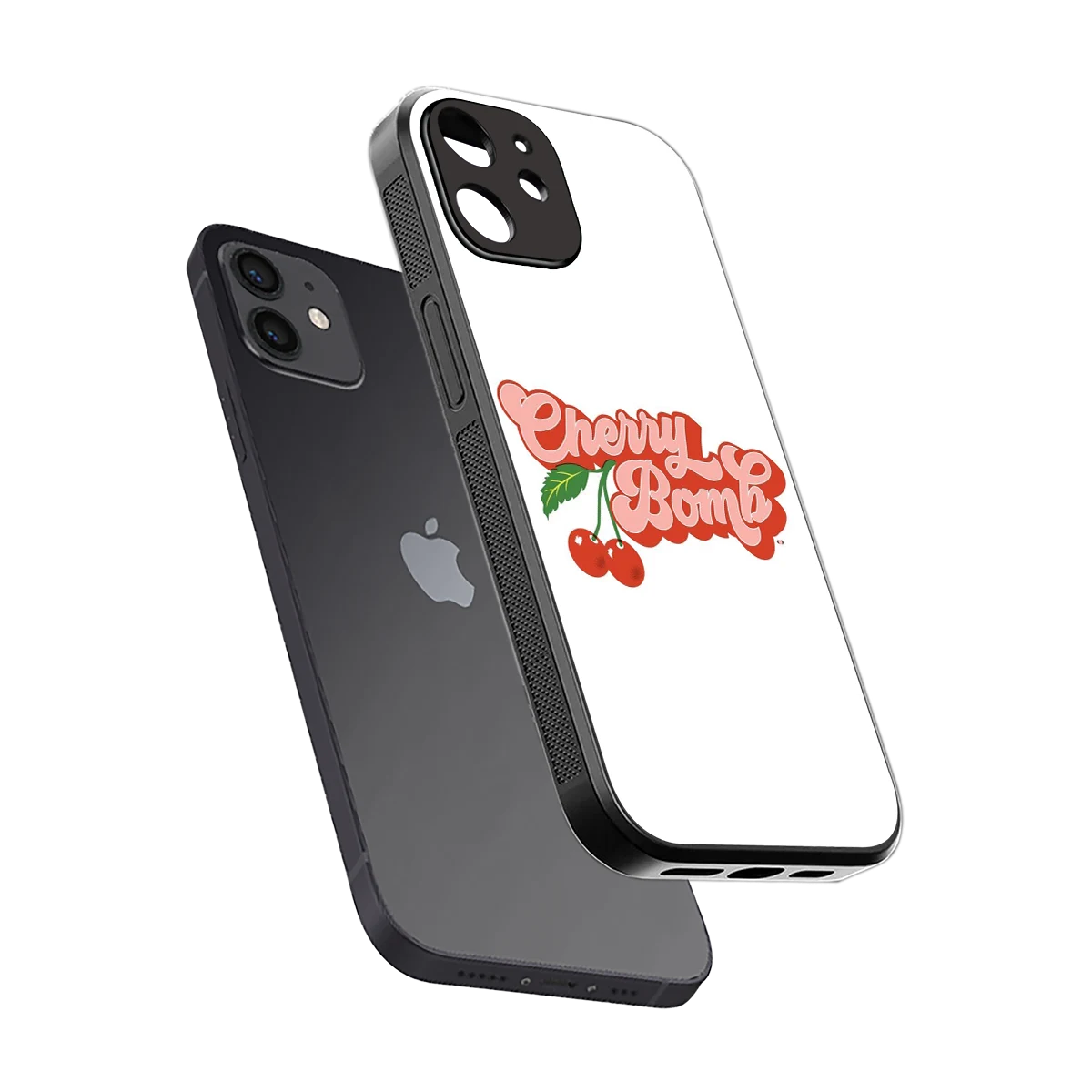 Cherry Bomb sleek iphone 11 cover with tempered glass back and TPU edges