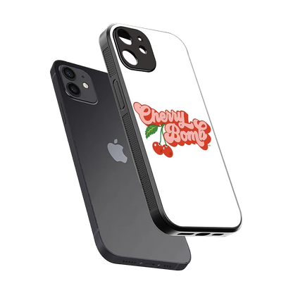 Cherry Bomb sleek iphone 11 cover with tempered glass back and TPU edges