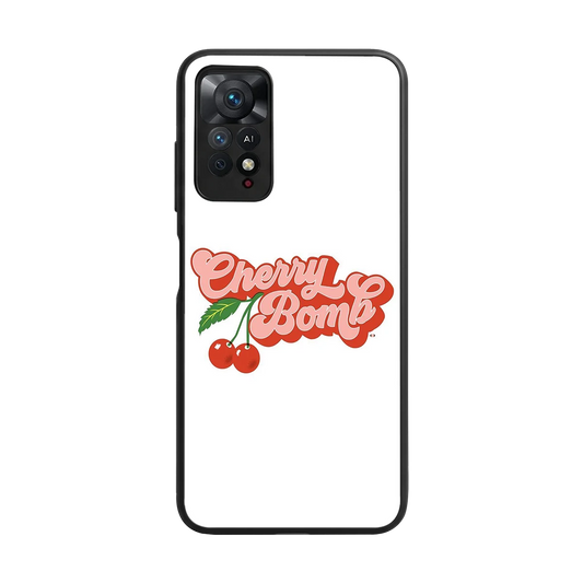 Cherry Bomb back phone cover | glass case for redmi note 11 pro