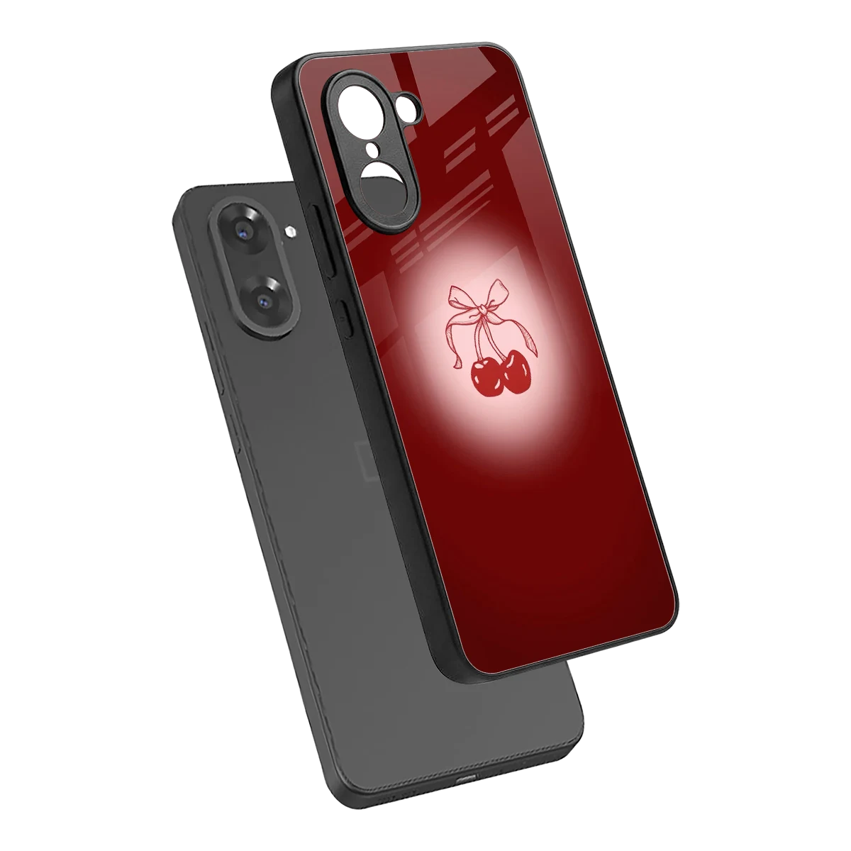 Cherry Bow sleek oneplus nord ce5 5g cover with tempered glass back and TPU edges