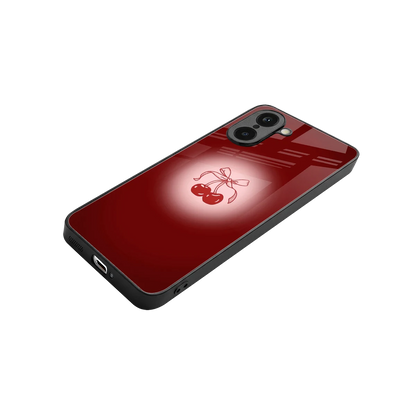 Cherry Bow stylish phone case for oneplus nord ce5 5g | glossy glass and slim fit