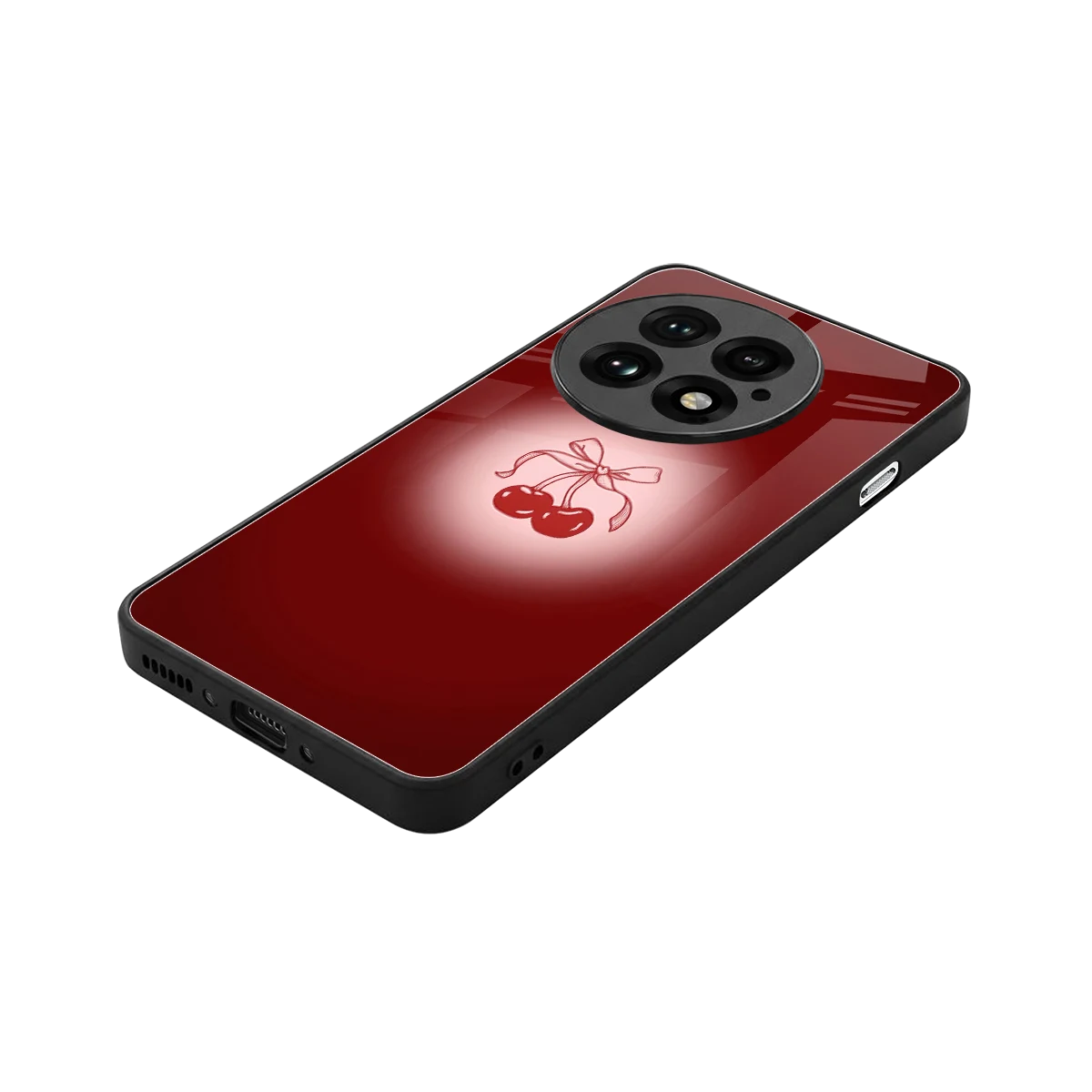 Cherry Bow stylish phone case for oneplus 13 | glossy glass and slim fit