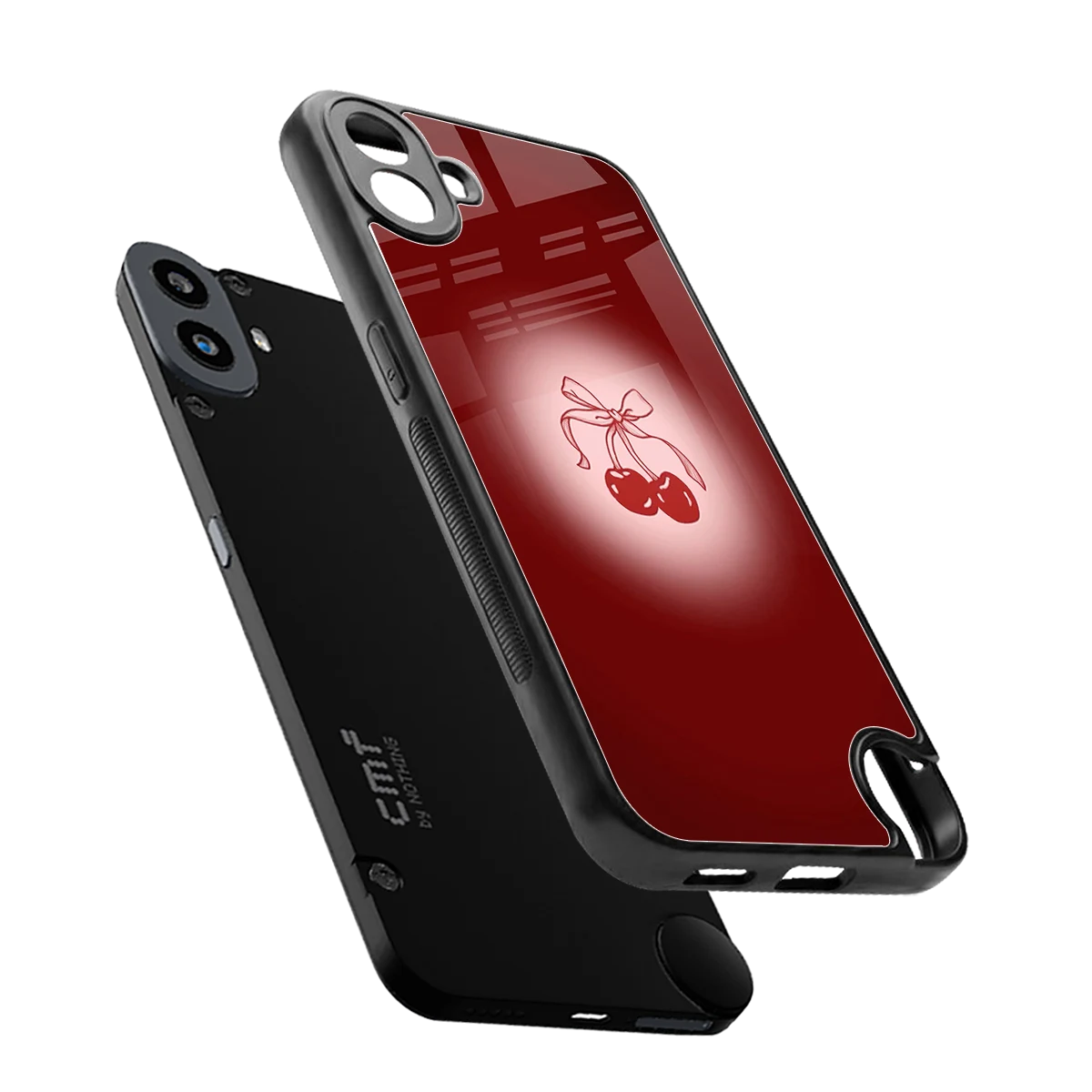 Cherry Bow sleek cmf nothing phone 1 cover with tempered glass back and TPU edges