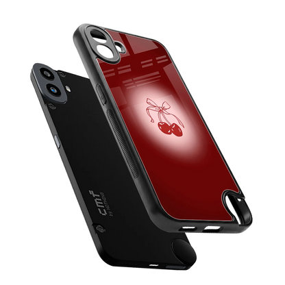 Cherry Bow sleek cmf nothing phone 1 cover with tempered glass back and TPU edges