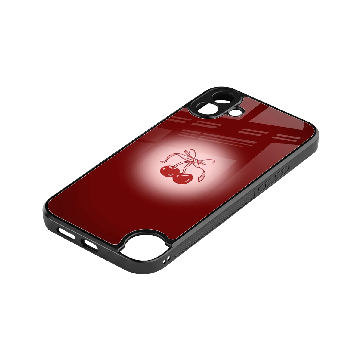Cherry Bow stylish phone case for cmf nothing phone 1 | glossy glass and slim fit