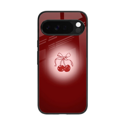 Cherry Bow back phone cover | glass case for google pixel 10 pro xl