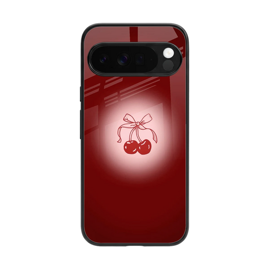 Cherry Bow back phone cover | glass case for google pixel 10 pro xl