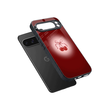 Cherry Bow sleek google pixel 10 pro xl cover with tempered glass back and TPU edges