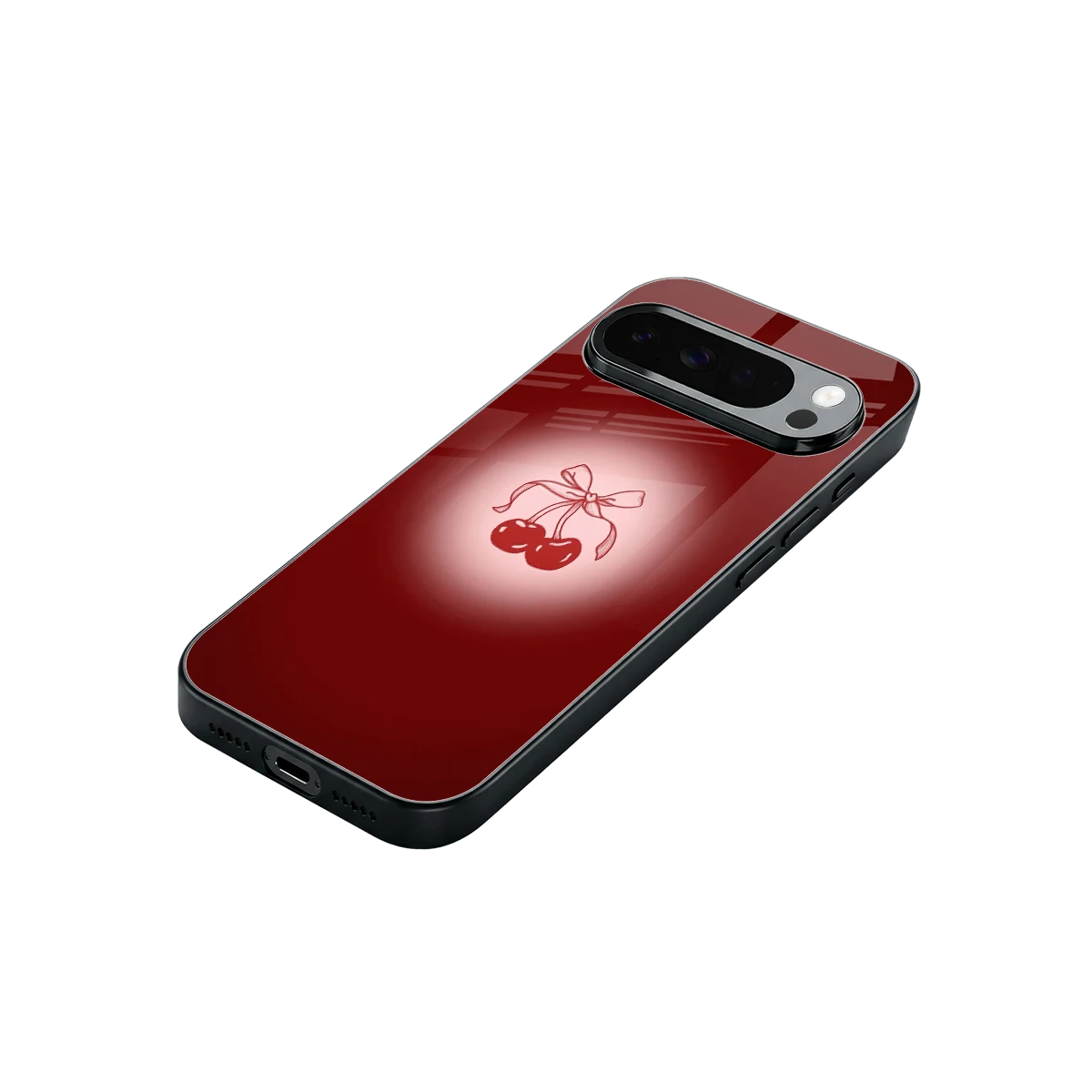 Cherry Bow stylish phone case for google pixel 10 pro xl | glossy glass and slim fit