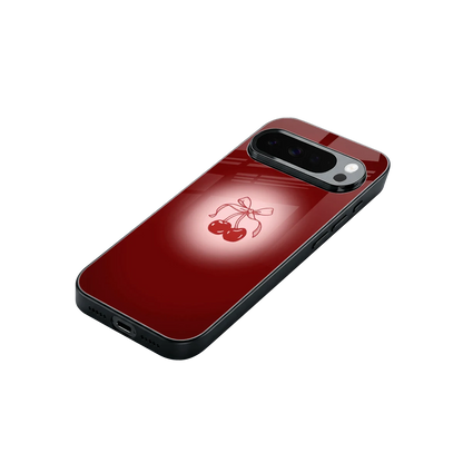 Cherry Bow stylish phone case for google pixel 10 pro xl | glossy glass and slim fit