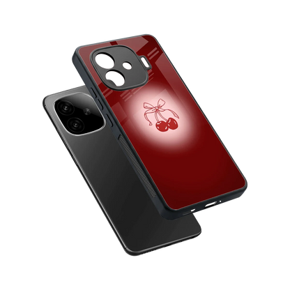 Cherry Bow sleek iqoo neo 10r 5g cover with tempered glass back and TPU edges