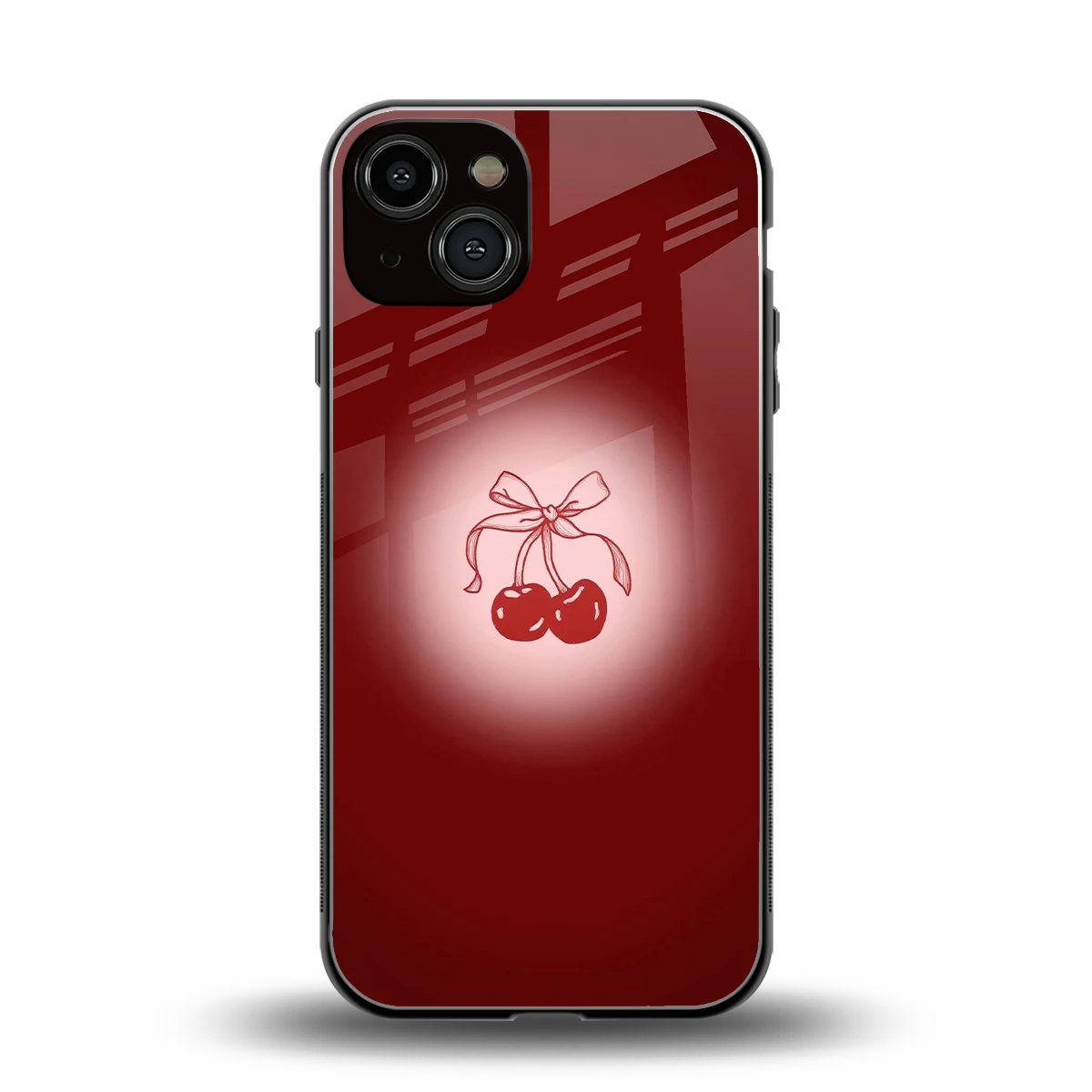 Cherry Bow back phone cover | glass case for iphone 13