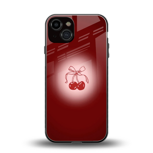 Cherry Bow back phone cover | glass case for iphone 13