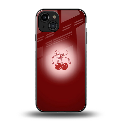 Cherry Bow back phone cover | glass case for iphone 15