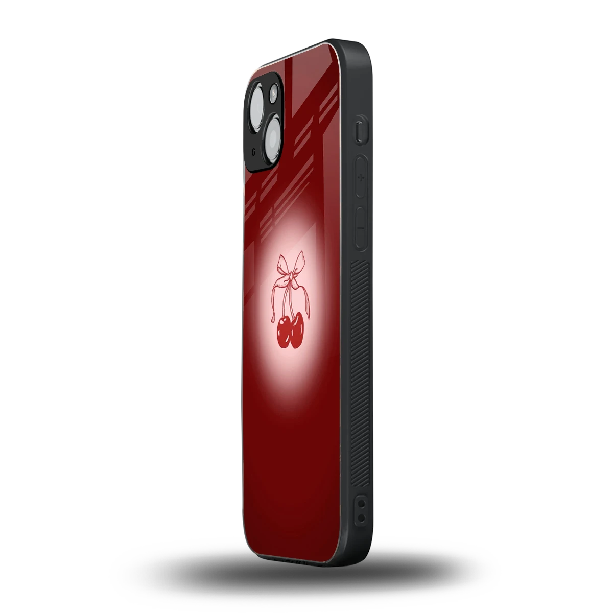 Cherry Bow iphone 15 mobile cover | shockproof glass phone case