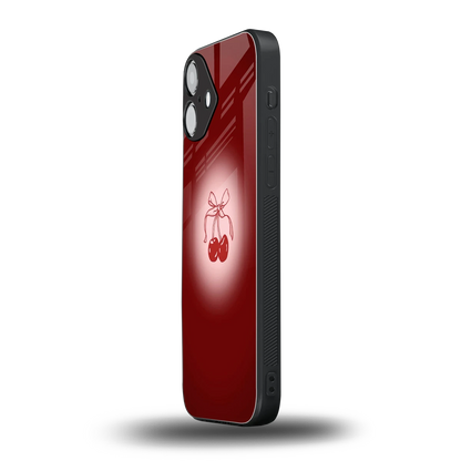 Cherry Bow iphone 16 plus mobile cover | shockproof glass phone case