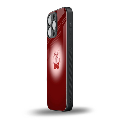 Cherry Bow iphone 16 pro max mobile cover | shockproof glass phone case