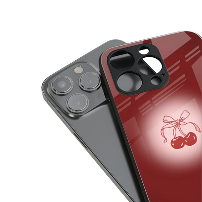 Cherry Bow stylish phone case for iphone 15 | glossy glass and slim fit