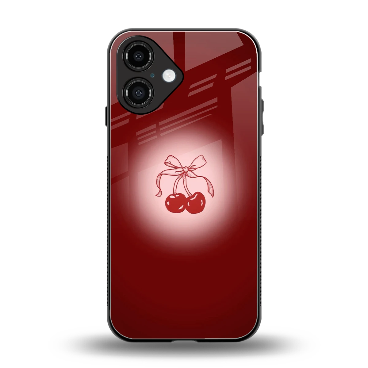 Cherry Bow back phone cover | glass case for iphone 16