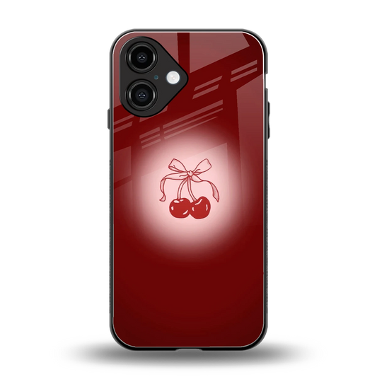 Cherry Bow back phone cover | glass case for iphone 16