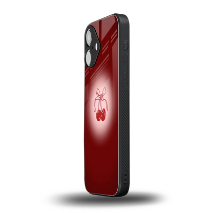 Cherry Bow iPhone 16 mobile cover | shockproof glass phone case