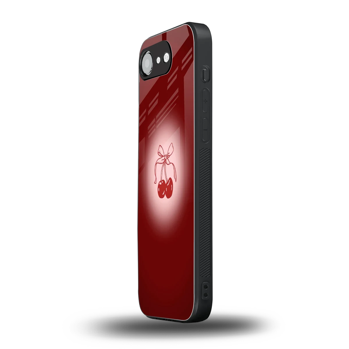 Cherry Bow iphone 17e mobile cover | shockproof glass phone case