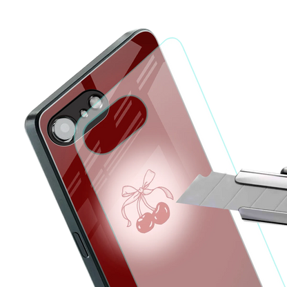 Cherry Bow stylish phone case for iphone 16e | glossy glass and slim fit