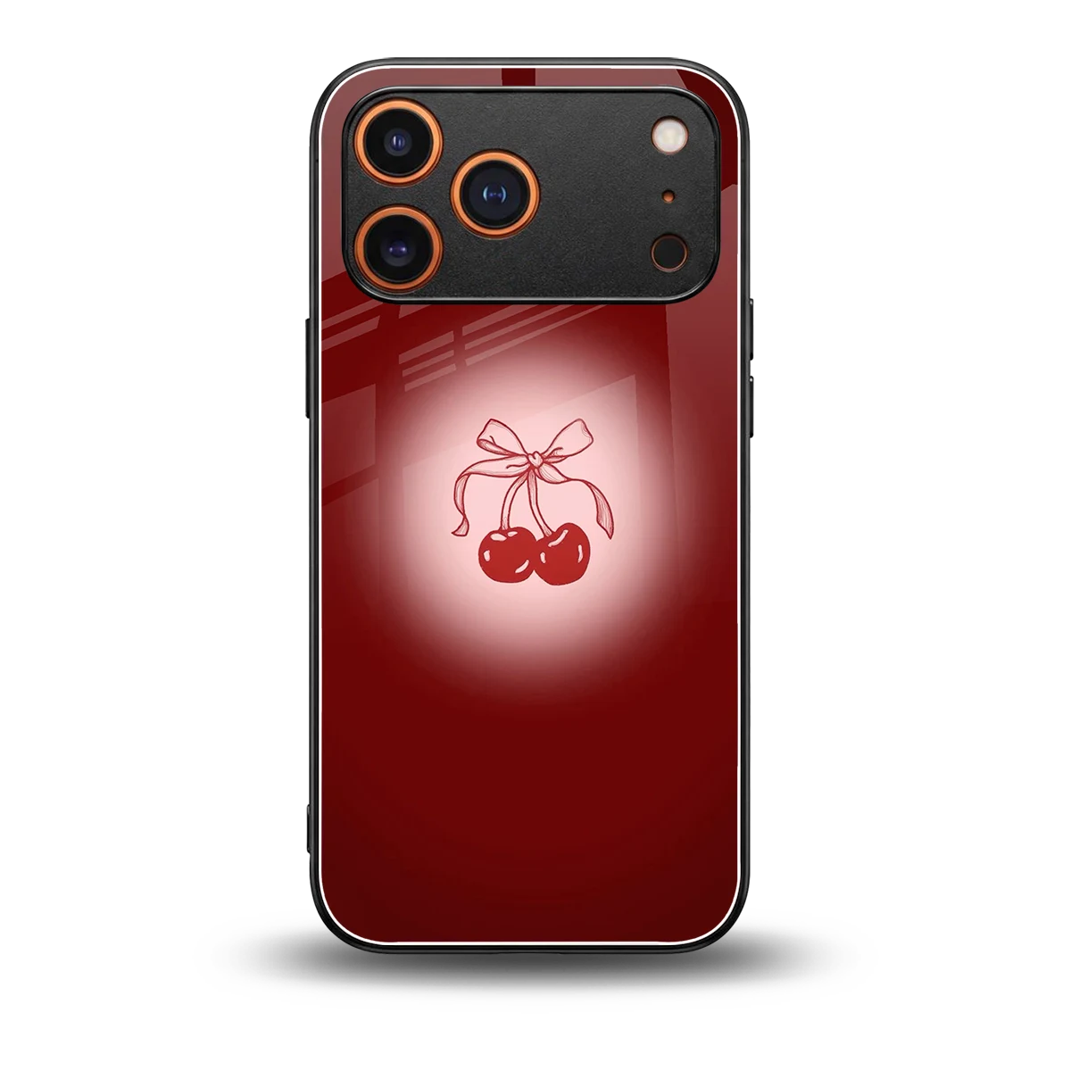 Cherry Bow back phone cover | glass case for iphone 17 pro max