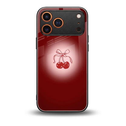 Cherry Bow back phone cover | glass case for iphone 17 pro max