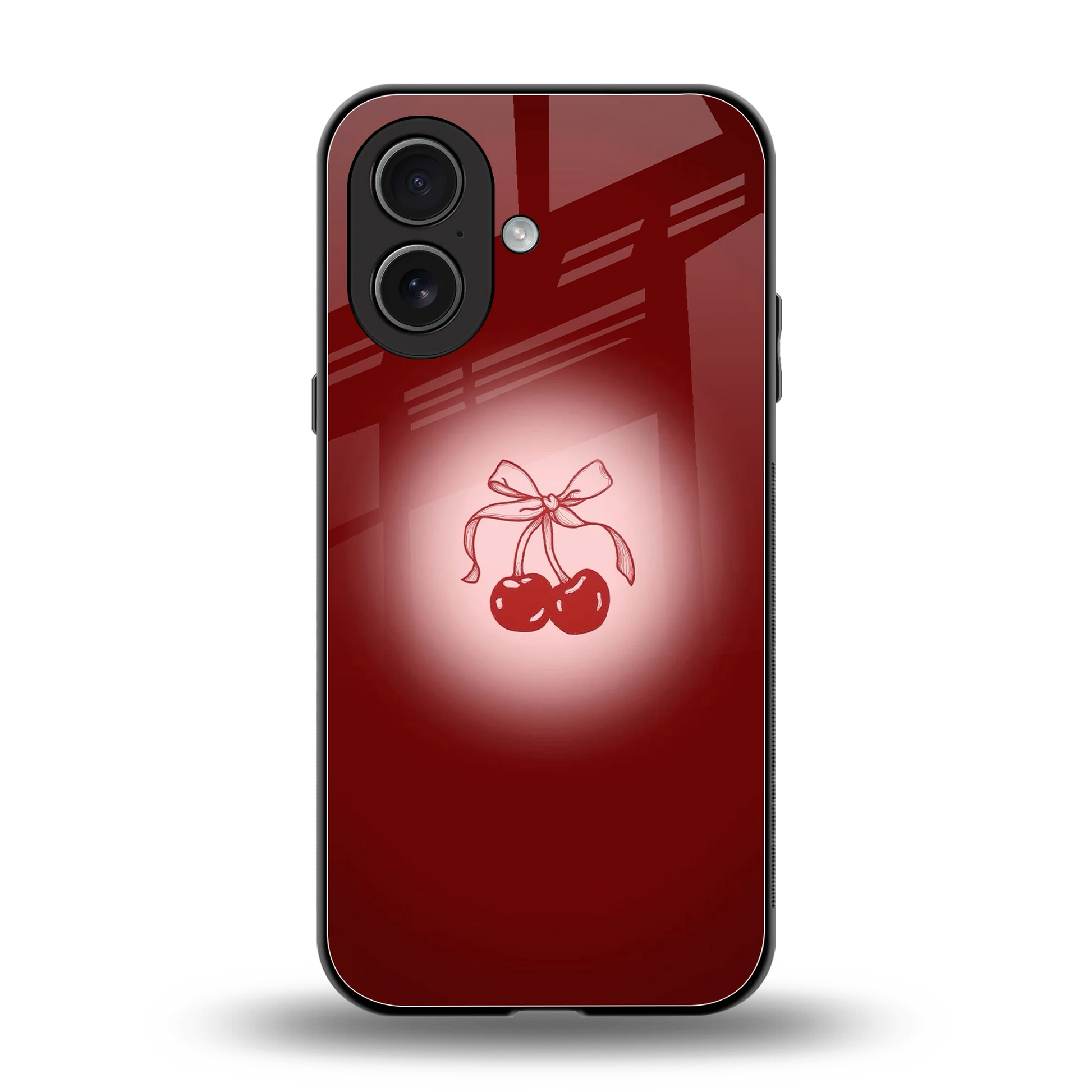 Cherry Bow back phone cover | glass case for iphone 17