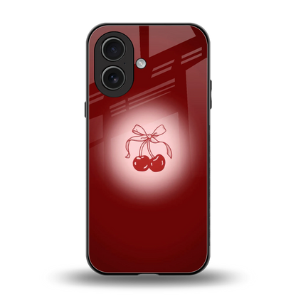 Cherry Bow back phone cover | glass case for iphone 17