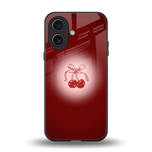 Cherry Bow back phone cover | glass case for iphone 17