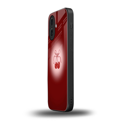 Cherry Bow iphone 17 mobile cover | shockproof glass phone case