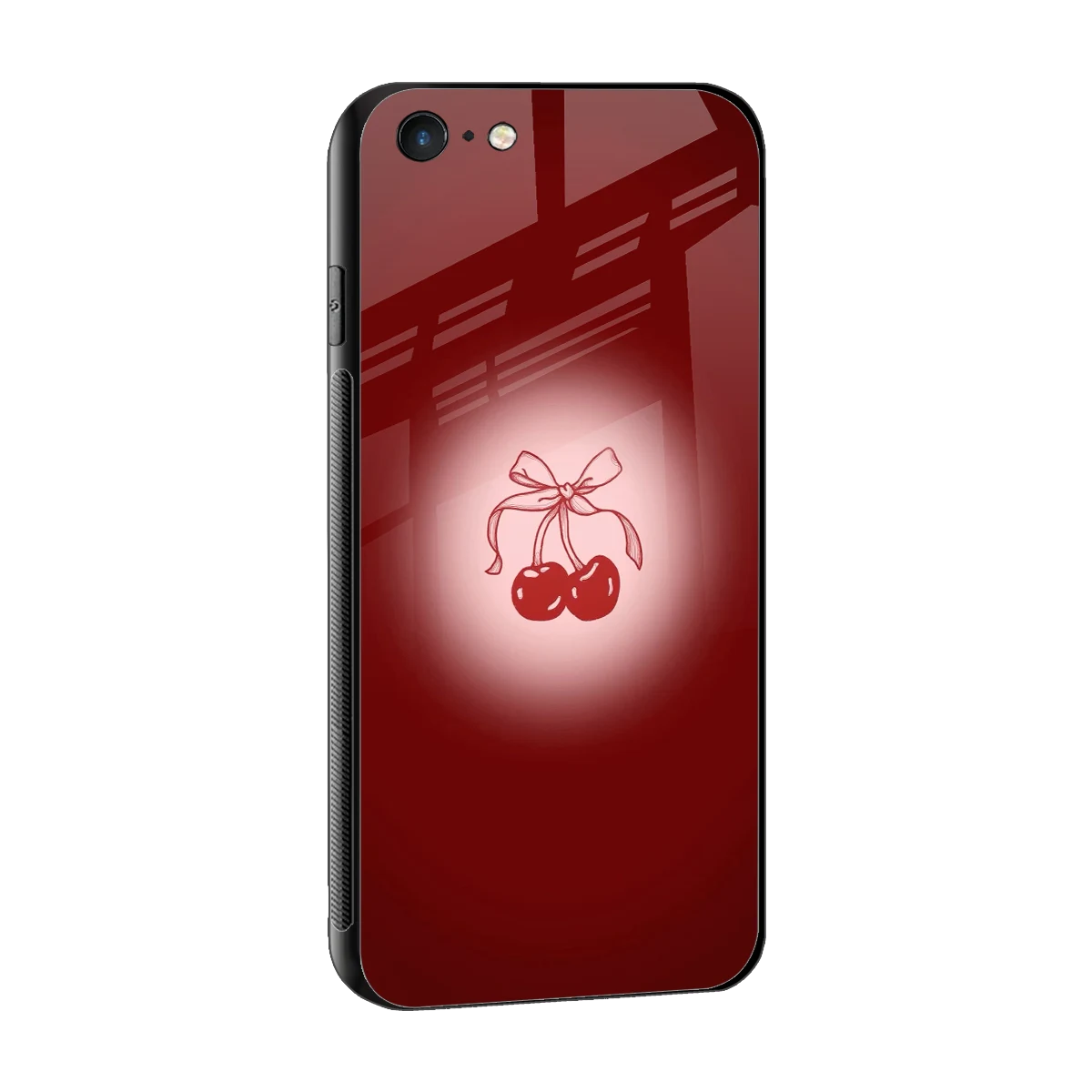 Cherry Bow sleek iphone 6s plus cover with tempered glass back and TPU edges
