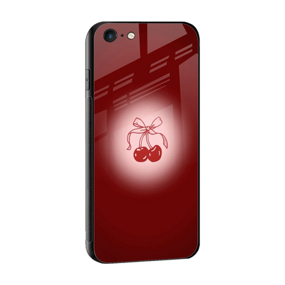 Cherry Bow sleek iphone 6s cover with tempered glass back and TPU edges