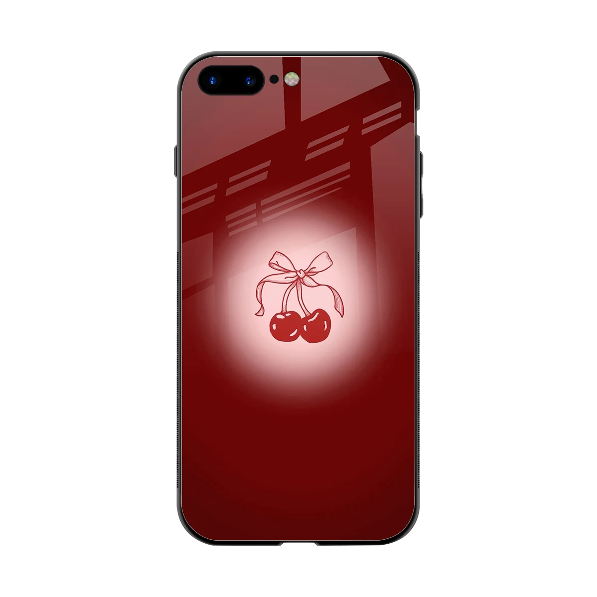 Cherry Bow back phone cover | glass case for iphone 7 plus