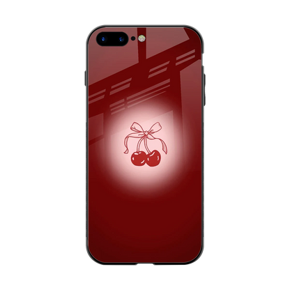 Cherry Bow back phone cover | glass case for iphone 7 plus