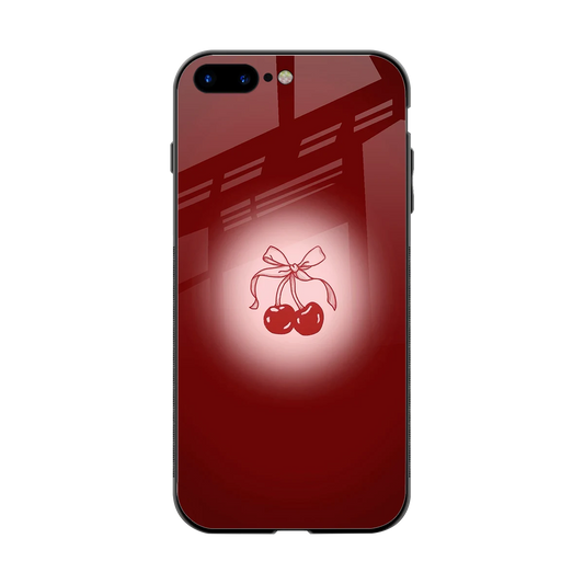 Cherry Bow back phone cover | glass case for iphone 7 plus
