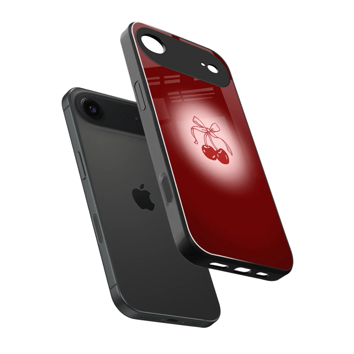 Cherry Bow sleek iphone air cover with tempered glass back and TPU edges