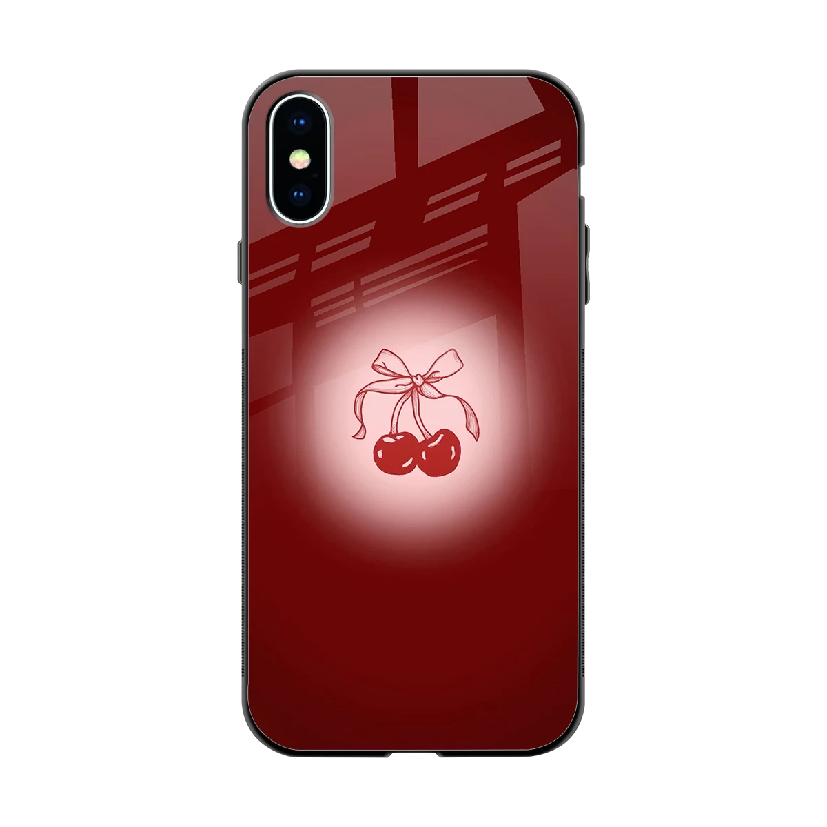 Cherry Bow back phone cover | glass case for iphone xs