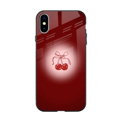 Cherry Bow back phone cover | glass case for iphone xs