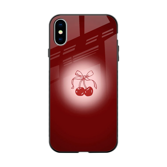 Cherry Bow back phone cover | glass case for iphone xs
