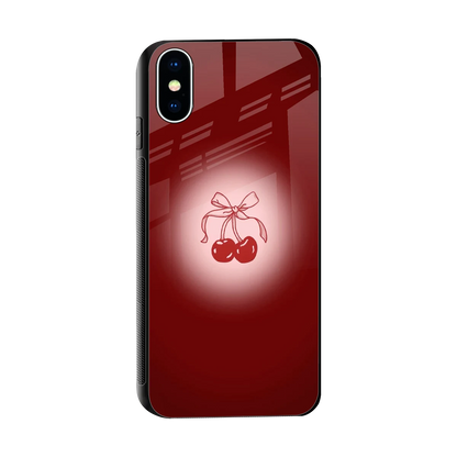 Cherry Bow sleek iphone x cover with tempered glass back and TPU edges