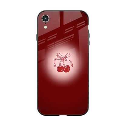 Cherry Bow back phone cover | glass case for iphone xr