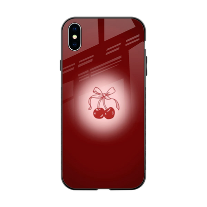 Cherry Bow back phone cover | glass case for iphone xs max