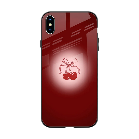 Cherry Bow back phone cover | glass case for iphone xs max