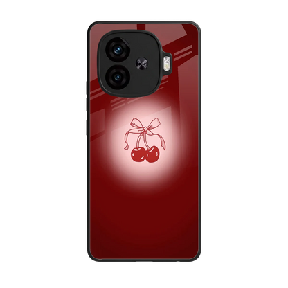 Cherry Bow back phone cover | glass case for iqoo neo 10r 5g